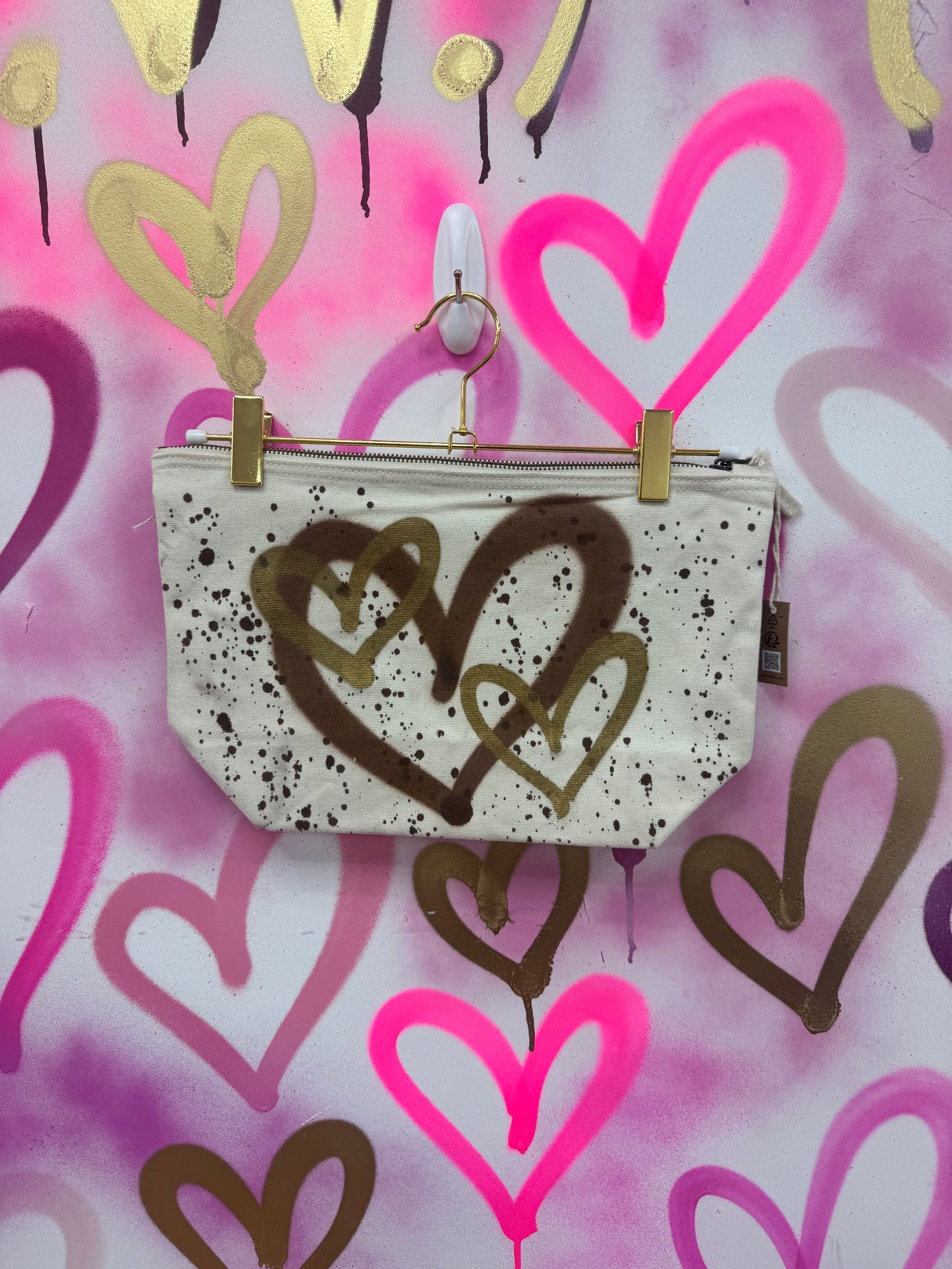 Love Hearts “Brown & Gold” - Pouch