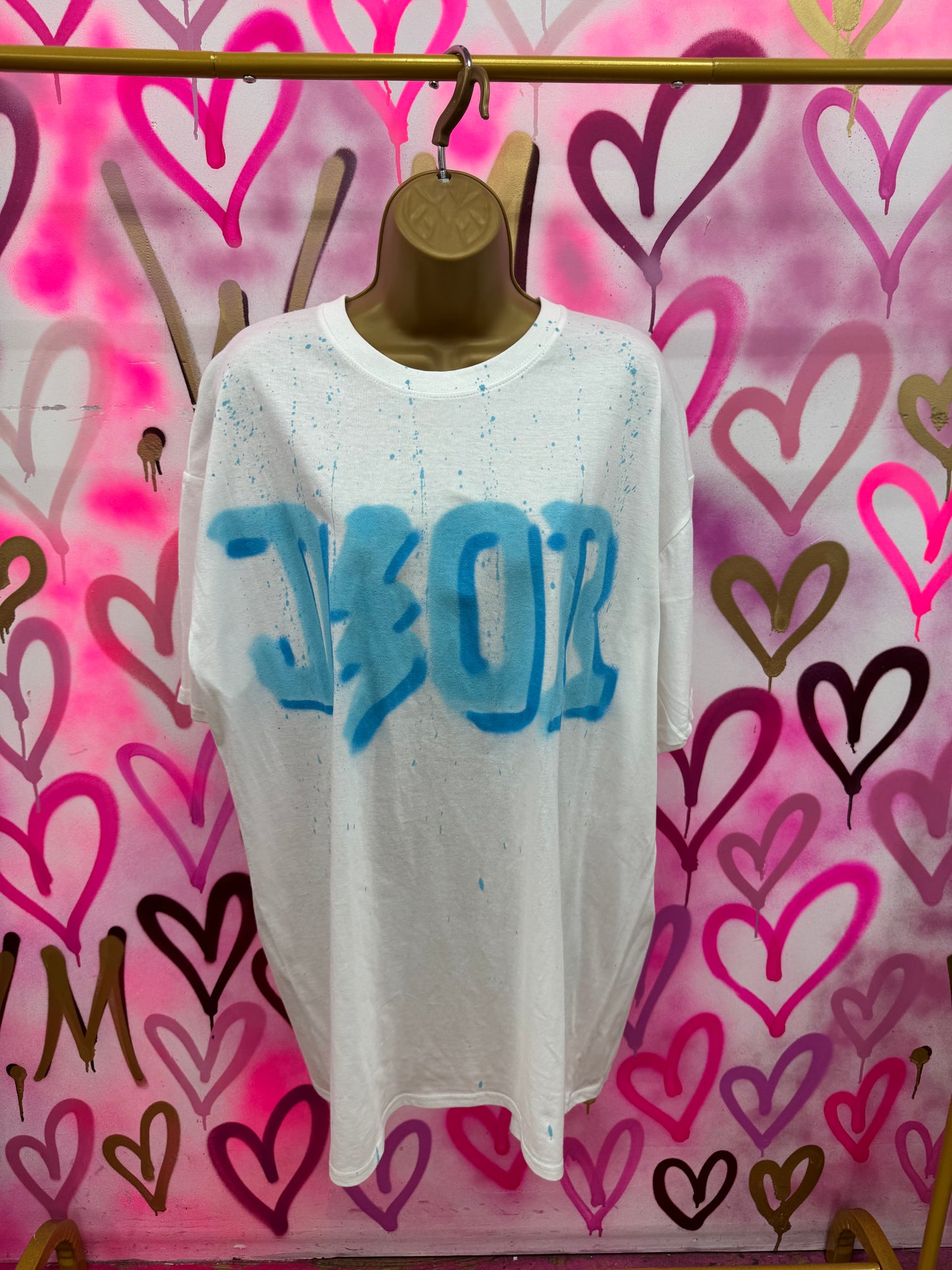 Dion “Sky Blue” - White T-Shirt
