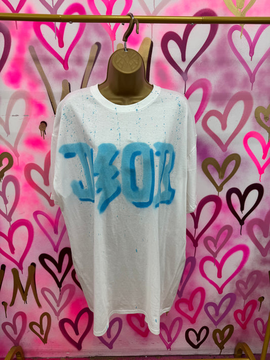 Dion “Sky Blue” - White T-Shirt