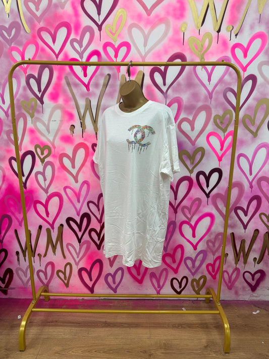 Drip City “Rainbow Hearts” White T-Shirt