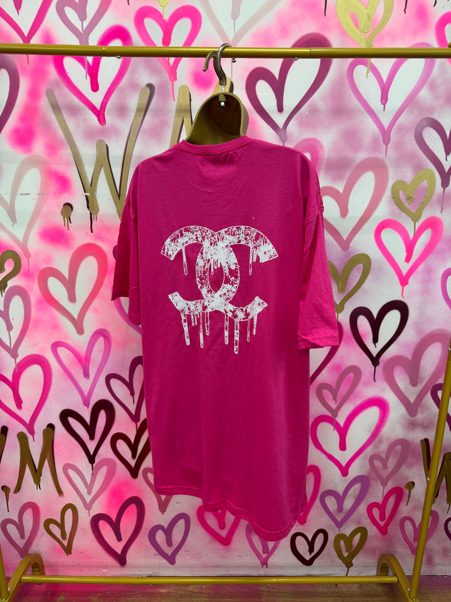 Drip City “White Floral” - Pink T-Shirt