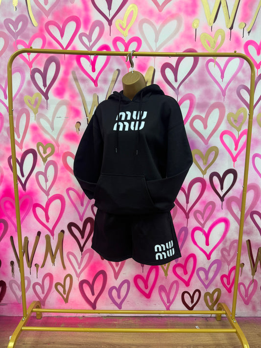 MW “White” Hoodie Short Set
