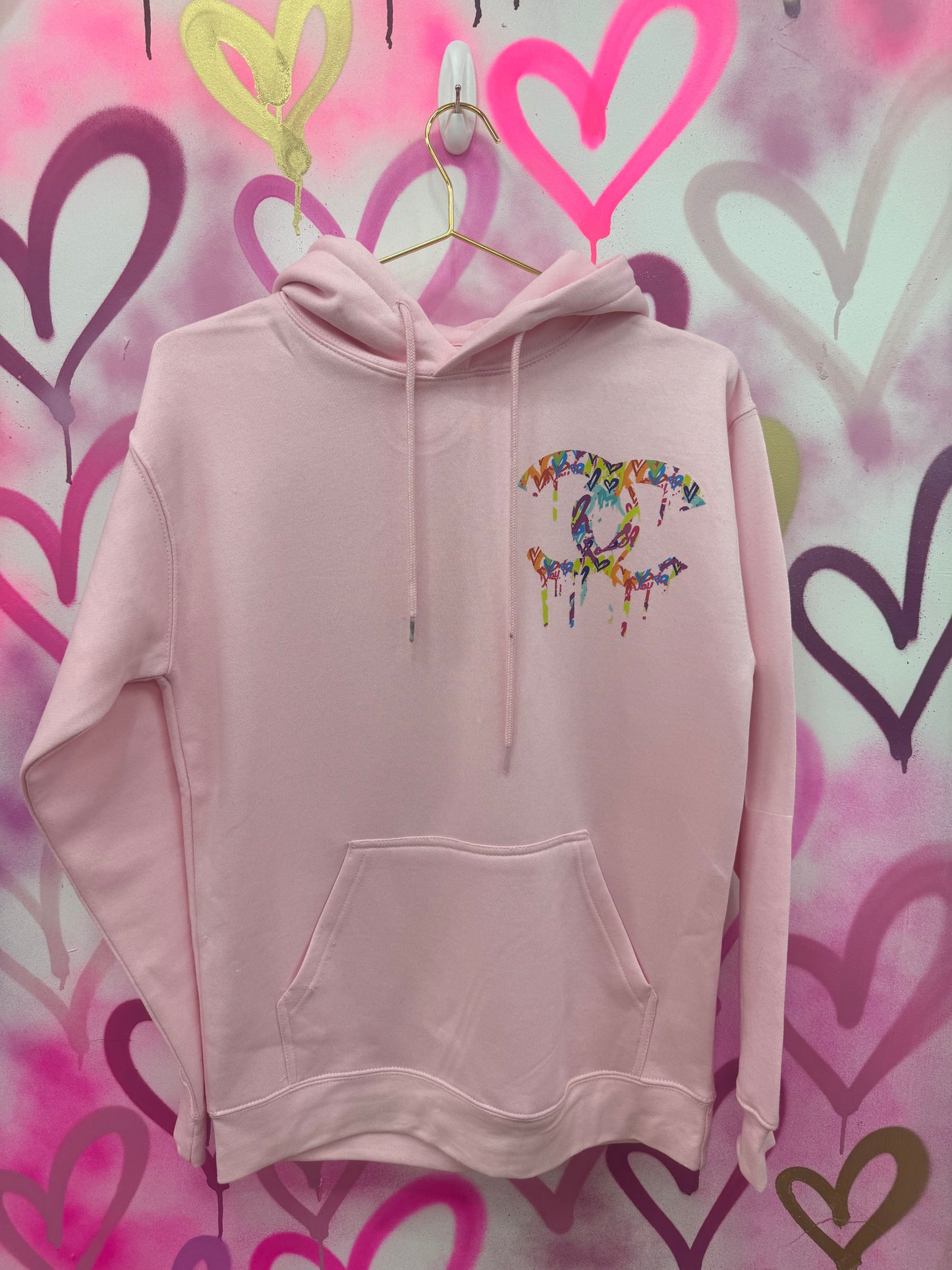 Drip City “Rainbow Collage” - Pink Hoodie