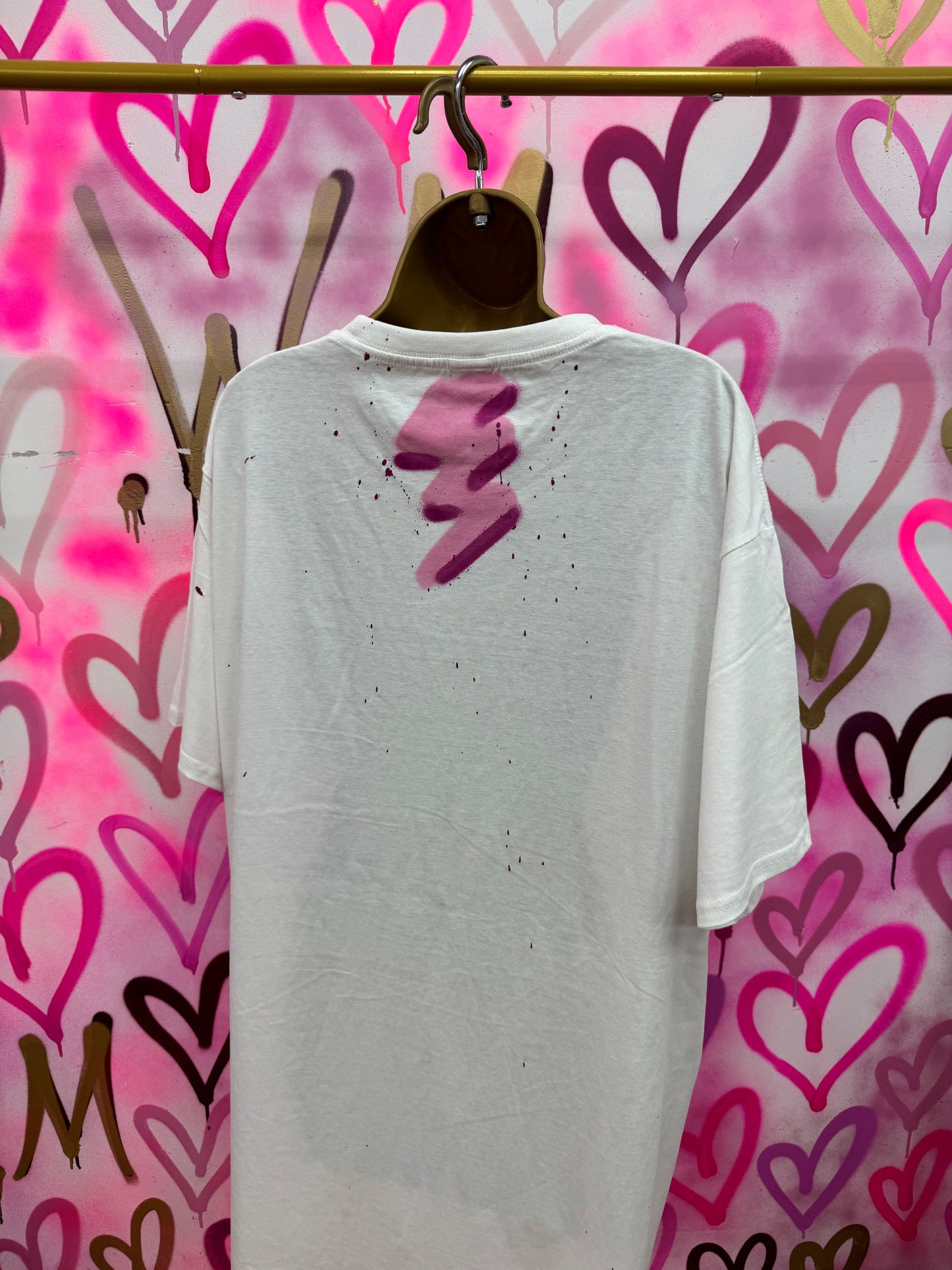 Dion “Raspberry Pink” - White T-Shirt