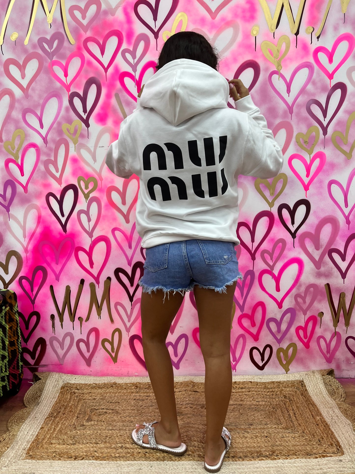 MW “Black” White Hoodie