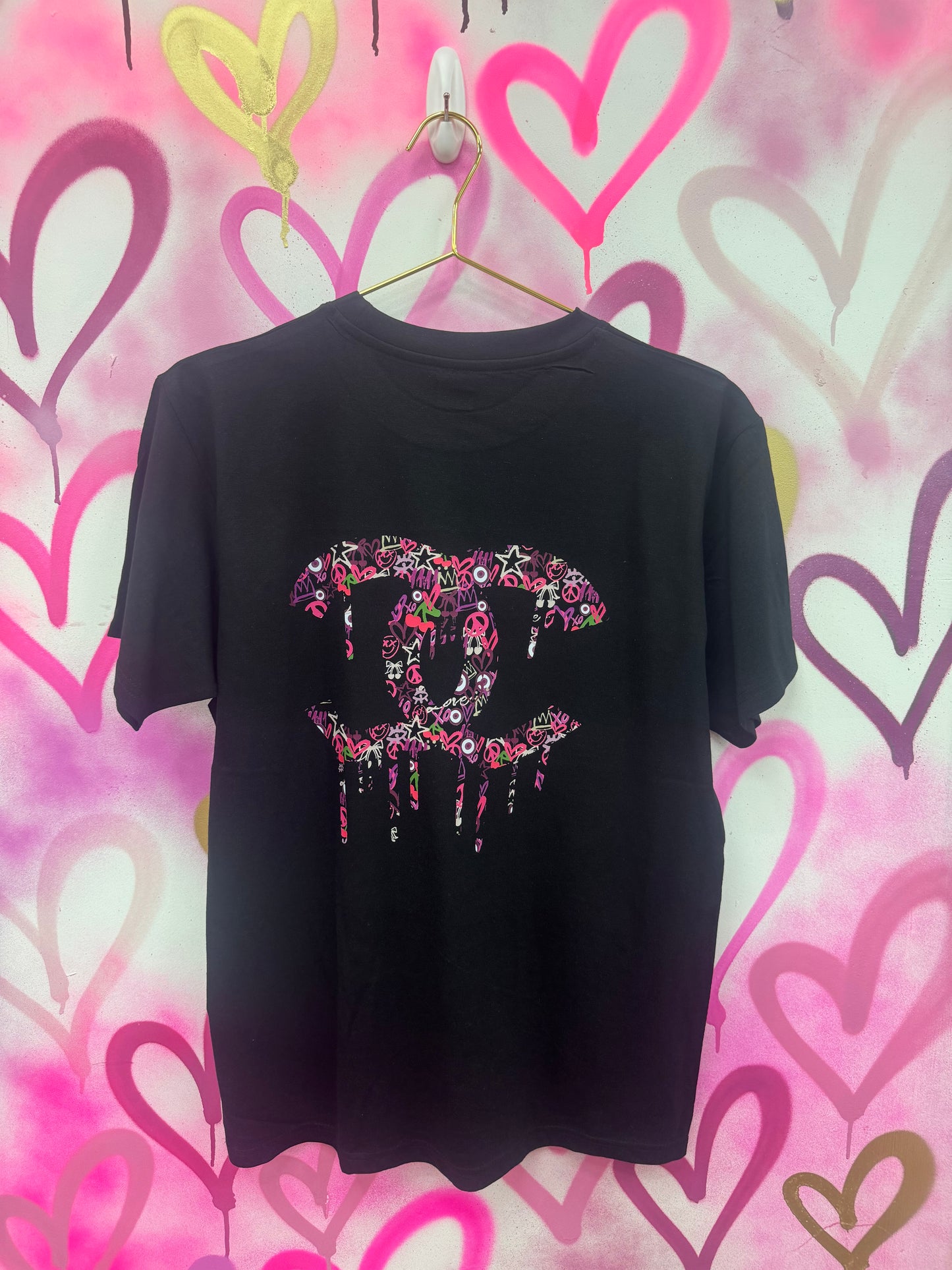 Drip City “Pink Collage” - Black T-Shirt