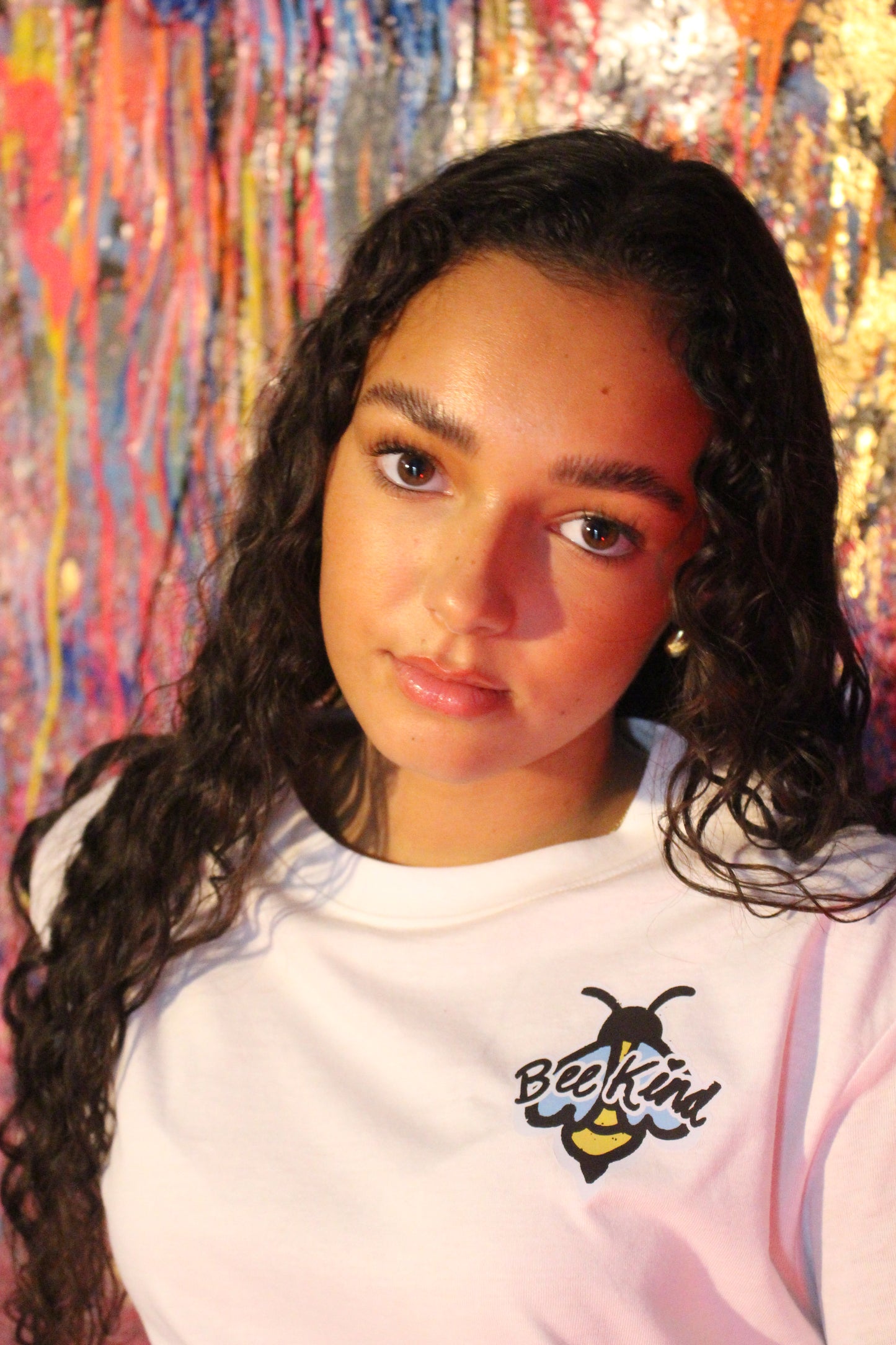 "Bee Kind" White Crop Top