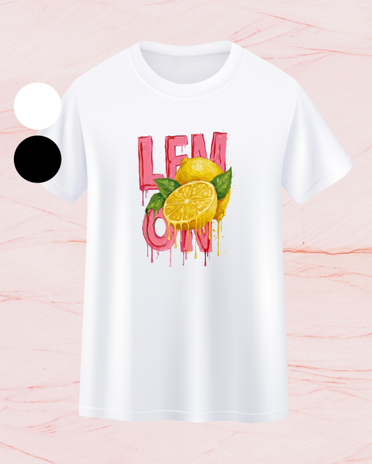 Pink Lemon Drip Print T-shirt