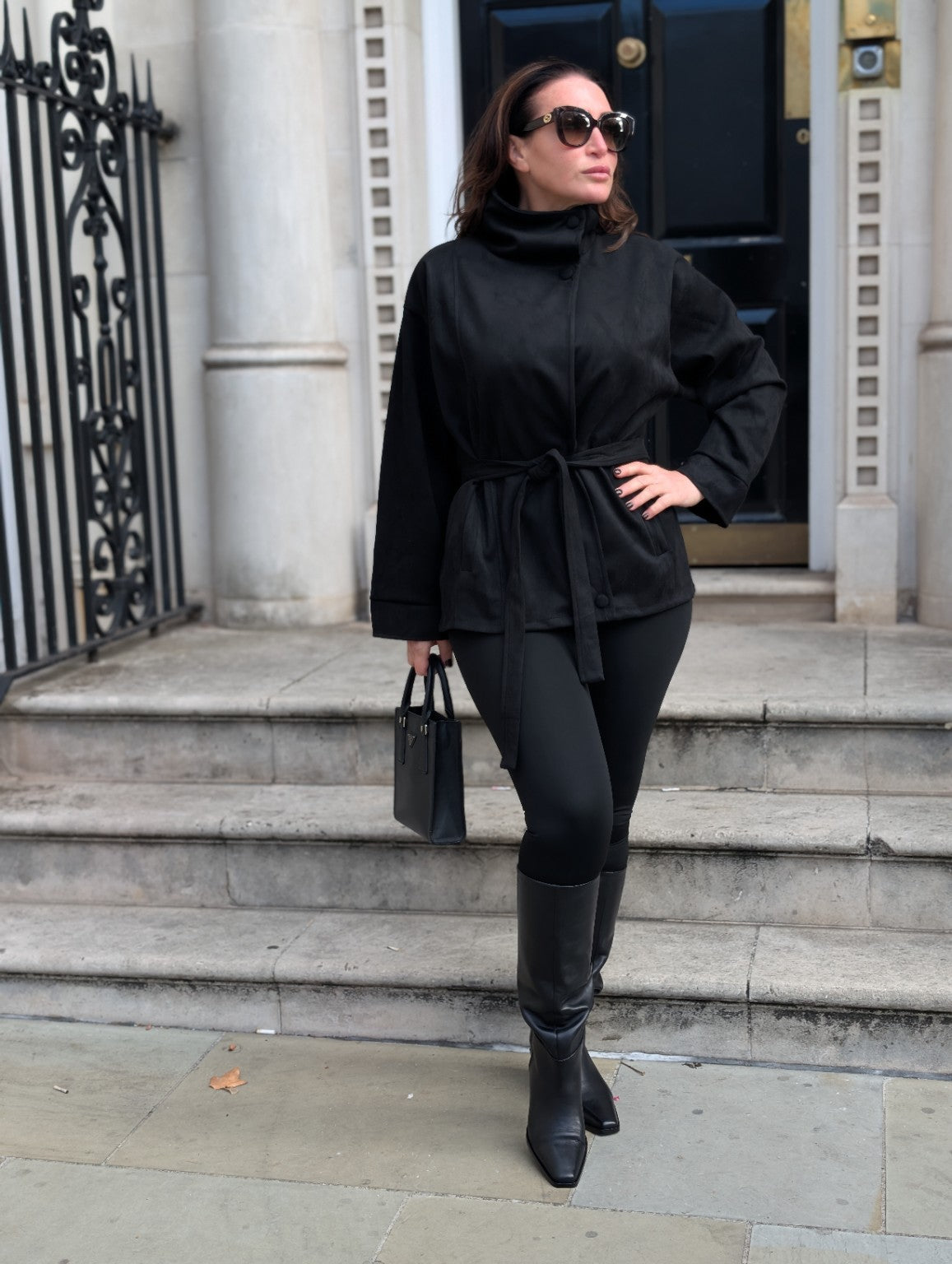 The Luxe Suedette Belted Jacket