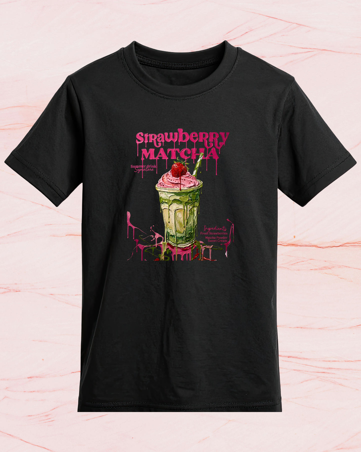 Strawberry Matcha Print T-shirt