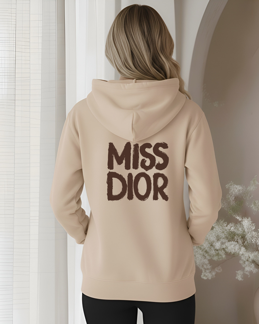 "Miss Dion" Chocolate Brown on Sand Hoodie