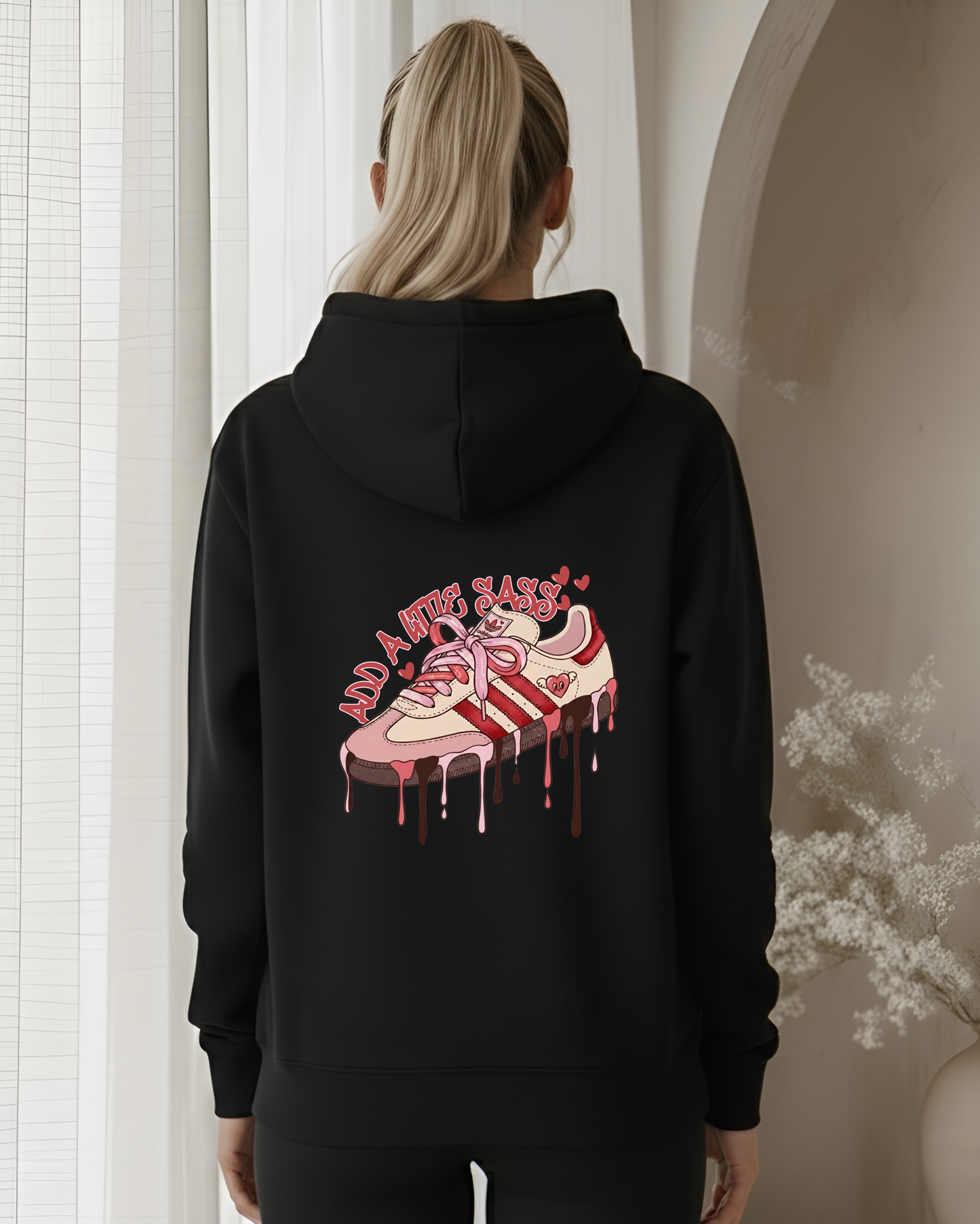 "Add a Little Sass" on Black Hoodie