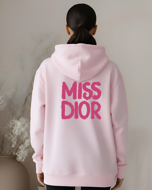 "Miss Dion" Pink on Baby Pink Hoodie