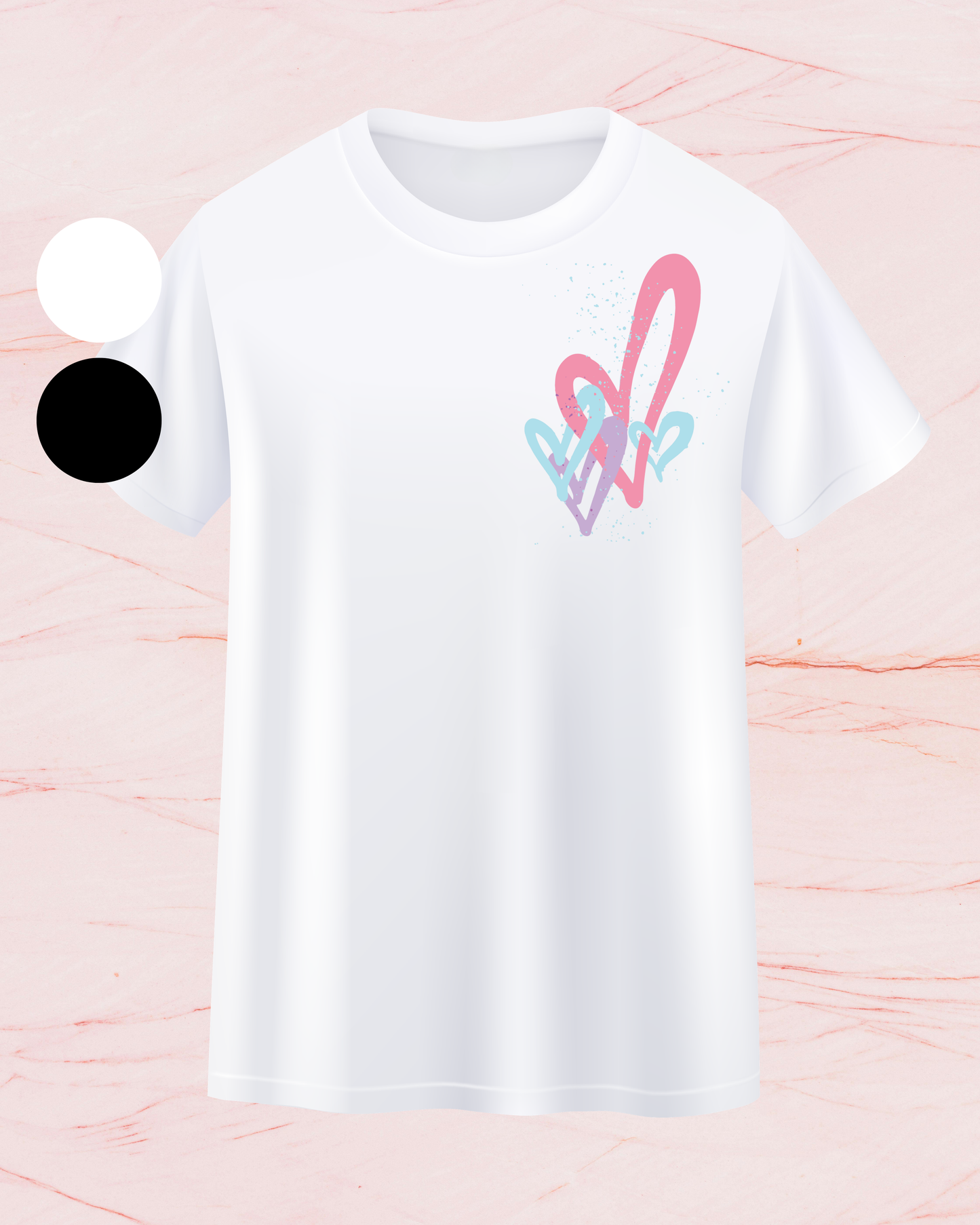 MW Pastel Minimal Hearts - Print T-shirt