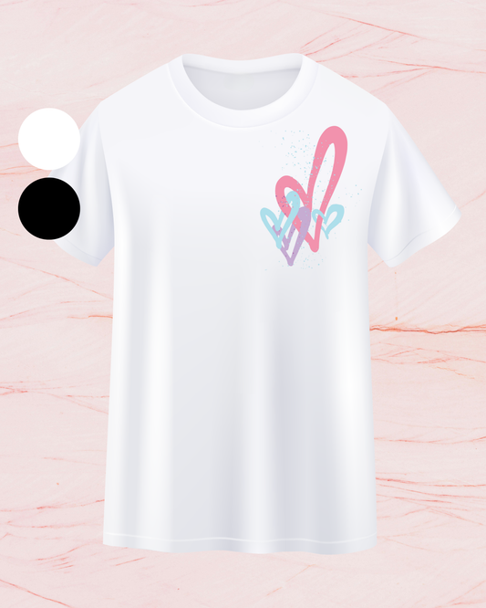 MW Pastel Minimal Hearts - Print T-shirt