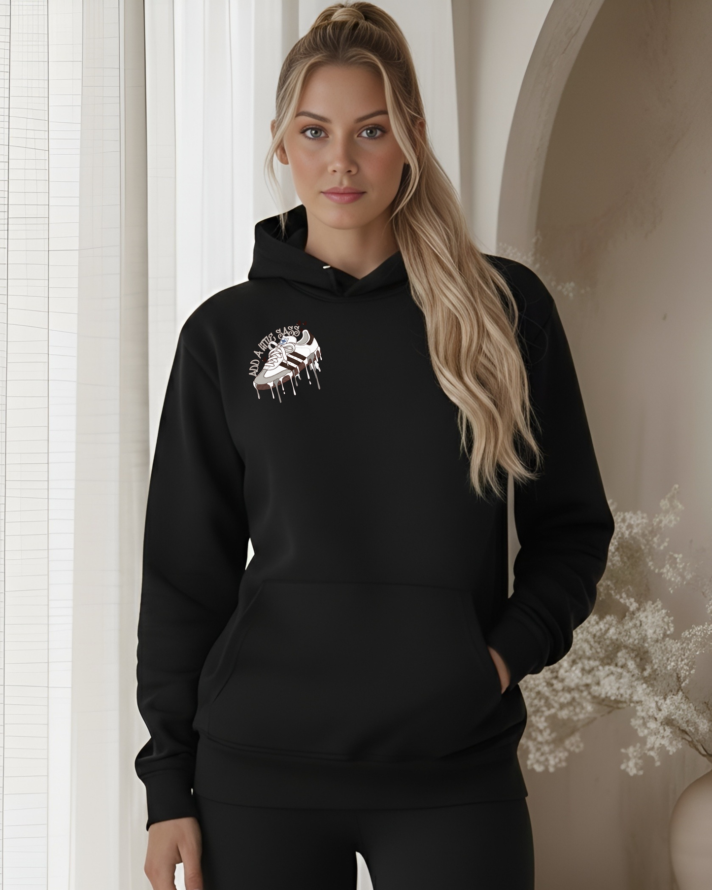 "Add a Little Sass" on Black Hoodie