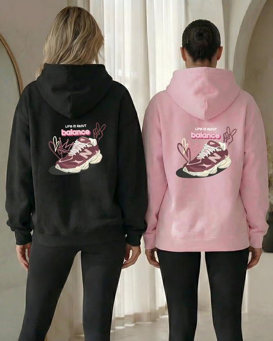 "Life is About Balance" Burgandy & Pink