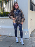 The Navy Bambi Print Quarter Zip Jumper