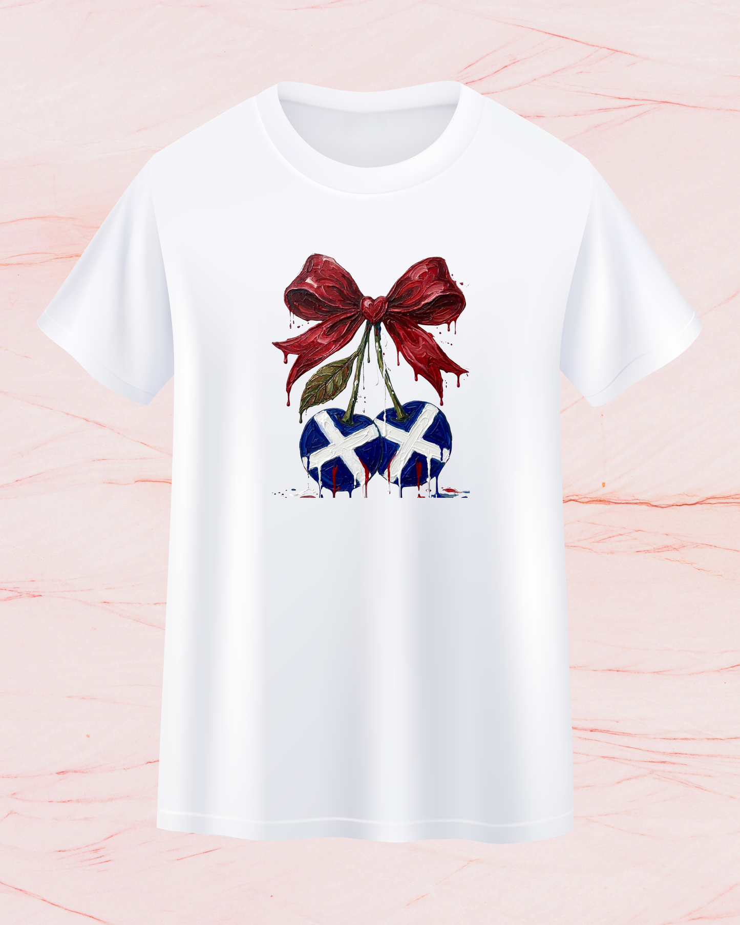 Scotland Flag Cherry Print T-shirt