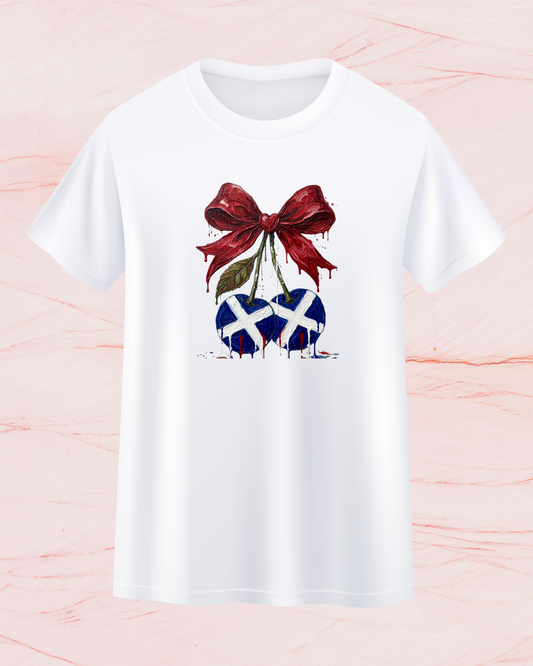 Scotland Flag Cherry Print T-shirt