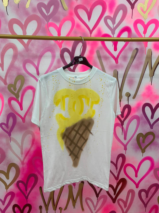 City Drips Ice Cream "Yellow" White T-shirt
