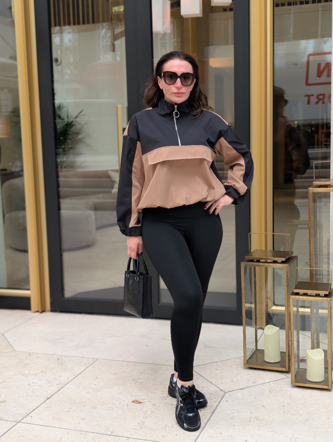 The Colour Block Quarter Zip Jacket