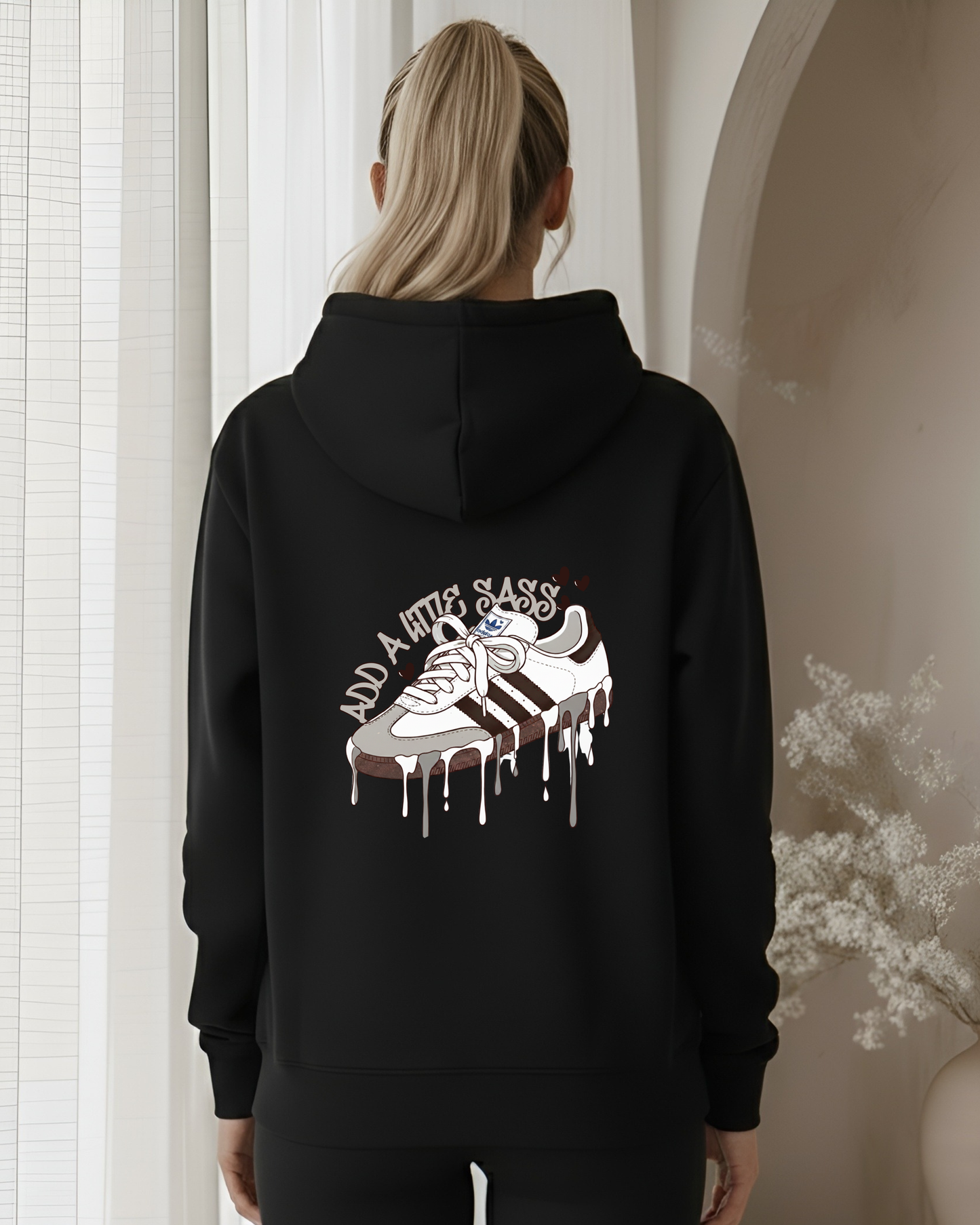 "Add a Little Sass" on Black Hoodie