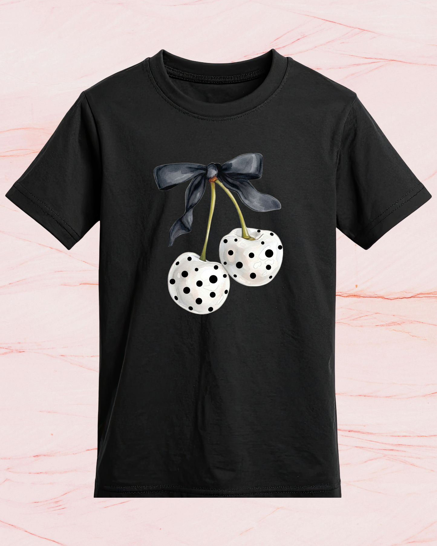 Polka Dot Cherry Print T-shirt