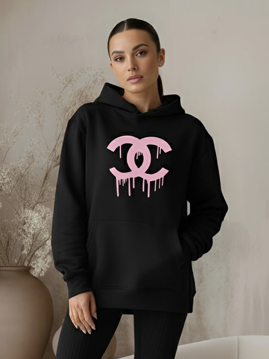 "City Drip" Pink - Black Hoodie