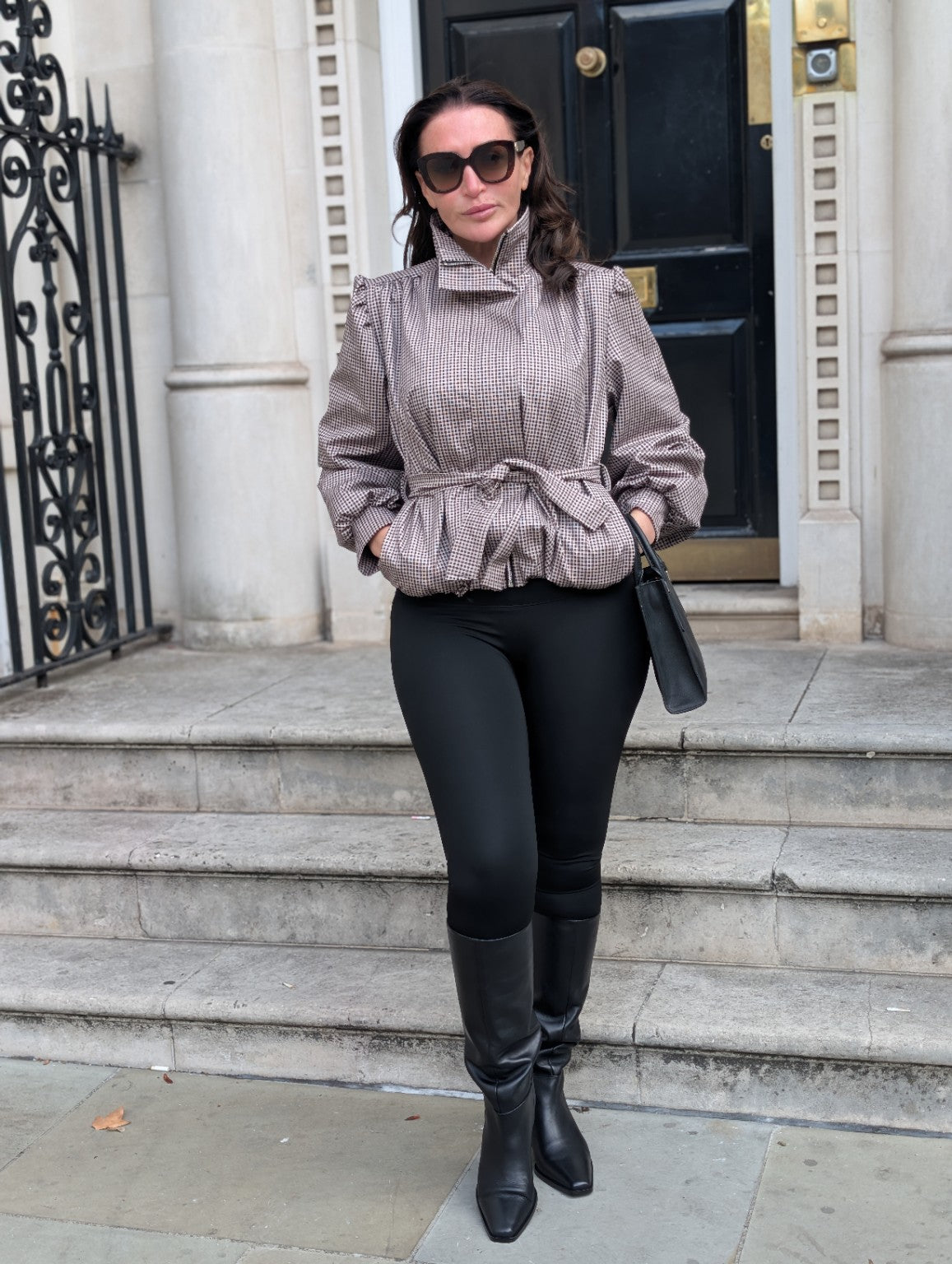 The Chic Plaid Belted Jacket