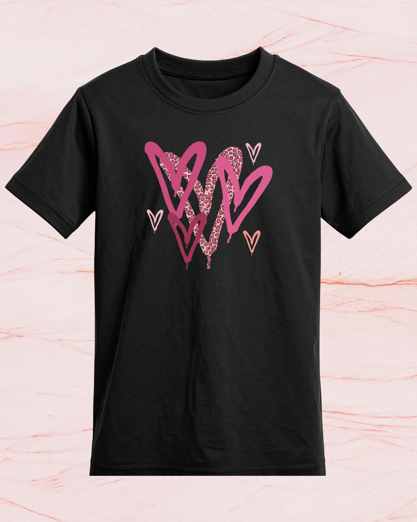 MW Pink Leopard Hearts - Print T-shirt