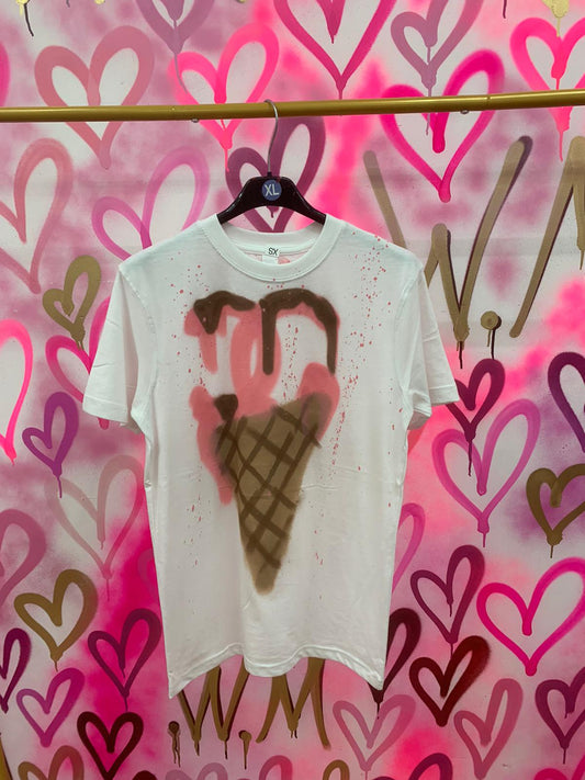 City Drips Ice Cream "Baby Pink" White T-shirt