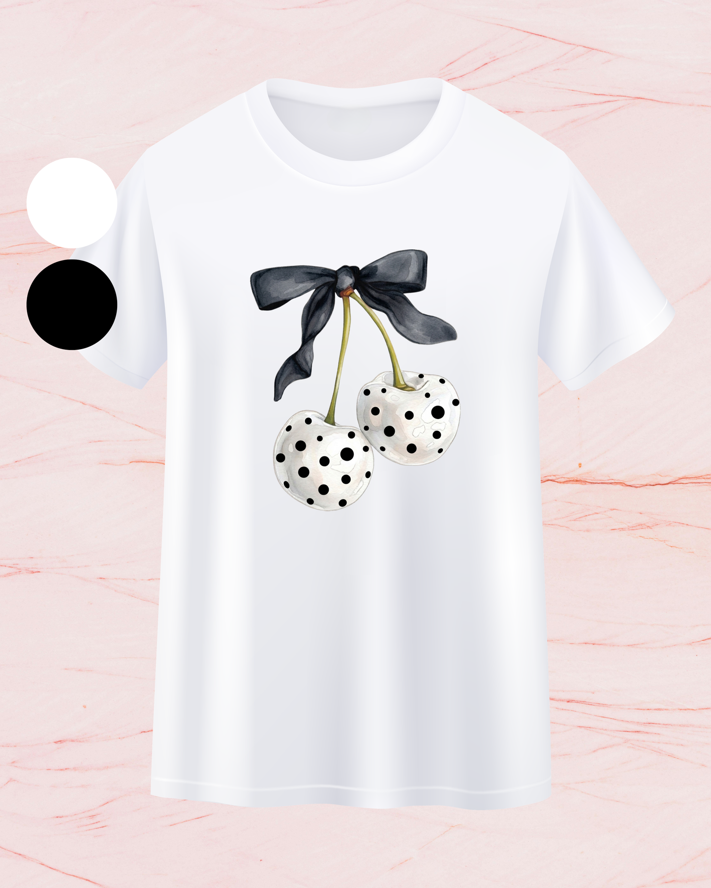 Polka Dot Cherry Print T-shirt
