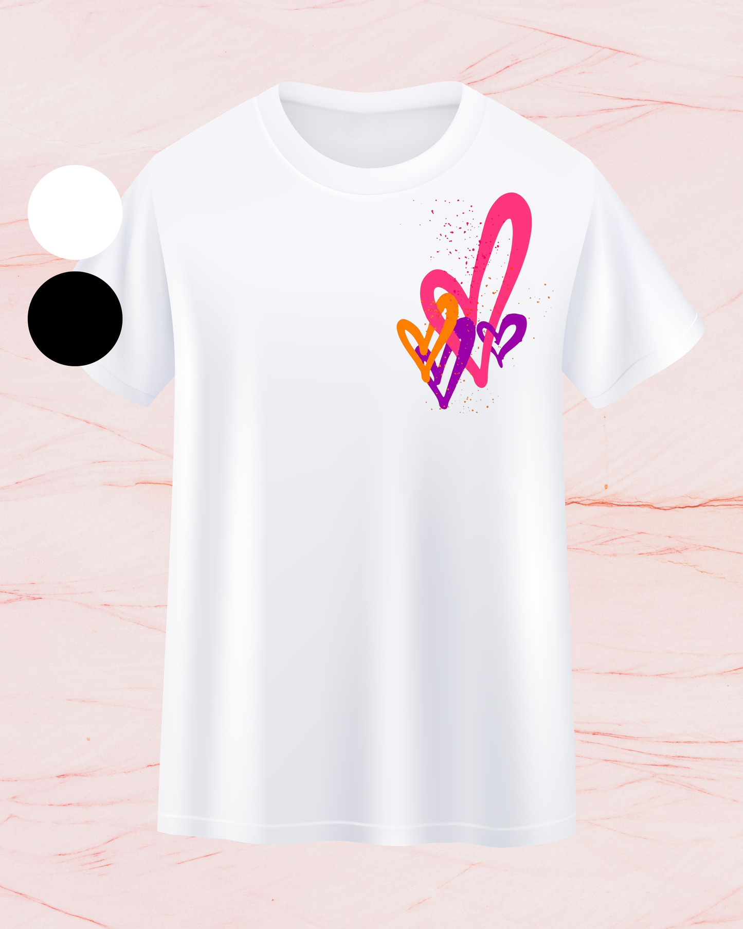 MW Neon Minimal Hearts - Print T-shirt