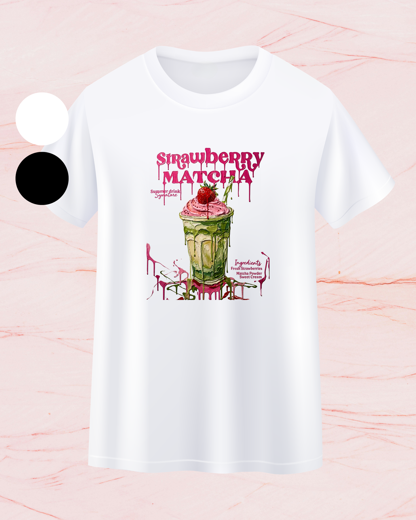Strawberry Matcha Print T-shirt
