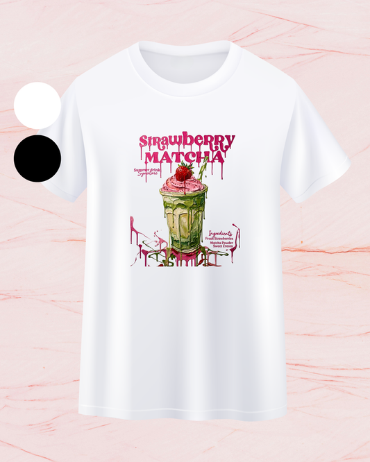 Strawberry Matcha Print T-shirt