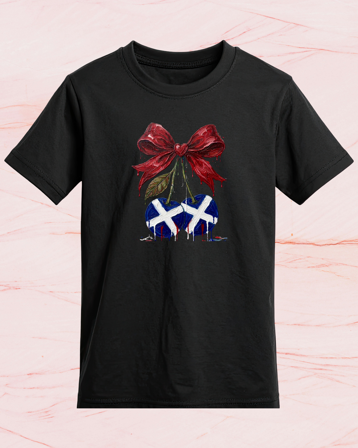 Scotland Flag Cherry Print T-shirt