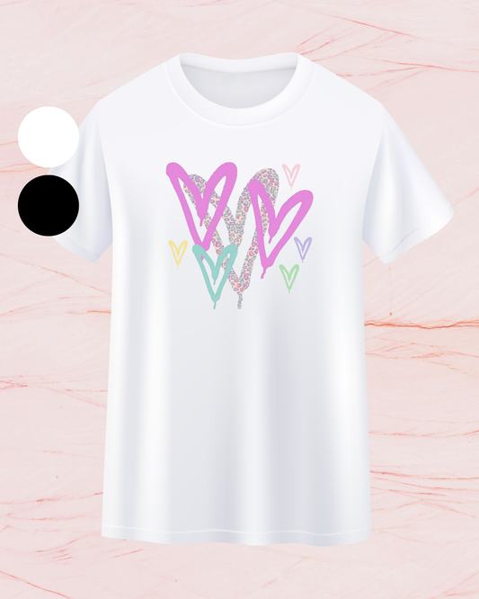 MW Pastel Leopard Hearts - Print T-shirt (Copy)