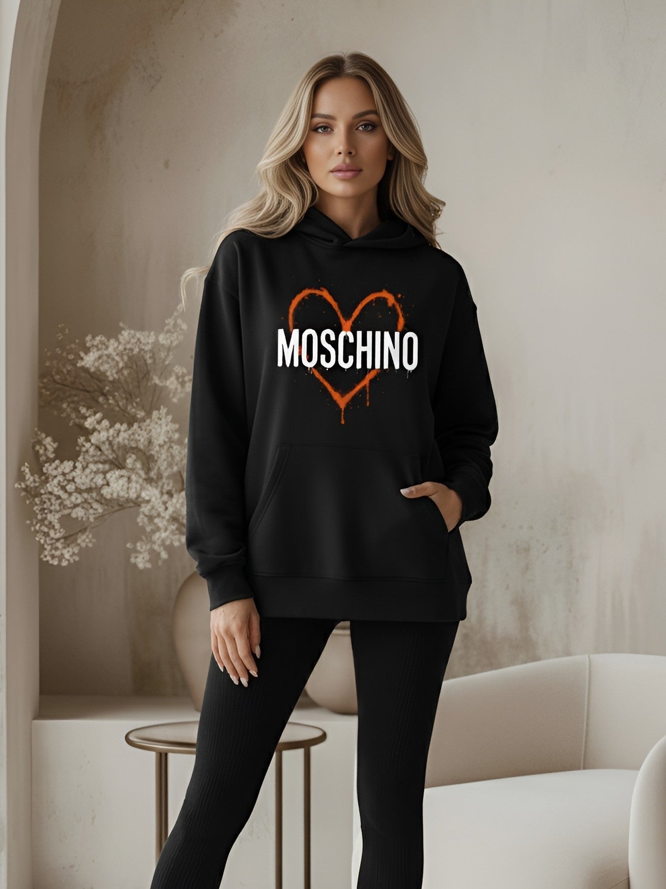 "Mosquito" Red Heart - Black Hoodie